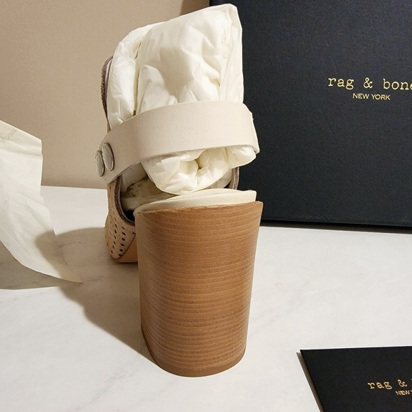 Rag & Bone Stacked Block Heel Sandal Leather Suede New - Picture 6 of 8
